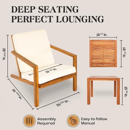 IDZO Natural 3-Piece Patio Bistro Sets - Image 5