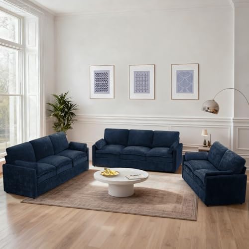 3 Pieces Chenille Sofa Set w/Two Arm Pillows by ACMEASE