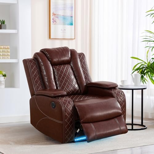 Power Recliner Sofa Set with LED Lights, Includes a Power Recliner 1 Seat and a - Image 3