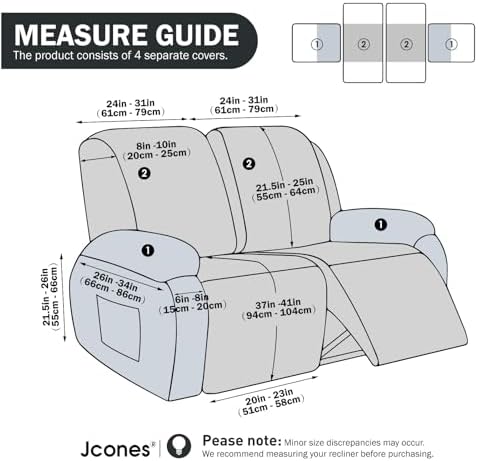 4 Pieces Stretch Recliner Loveseat Covers - Image 5