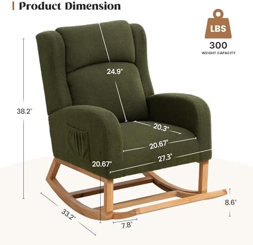 HCHAIRH Rocking Chair Nursery, Nursing Rocking Chairs - Image 2