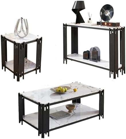 3 Pieces Living Room Table Set, Modern Coffee Table, Console Table and End Table by Unknown