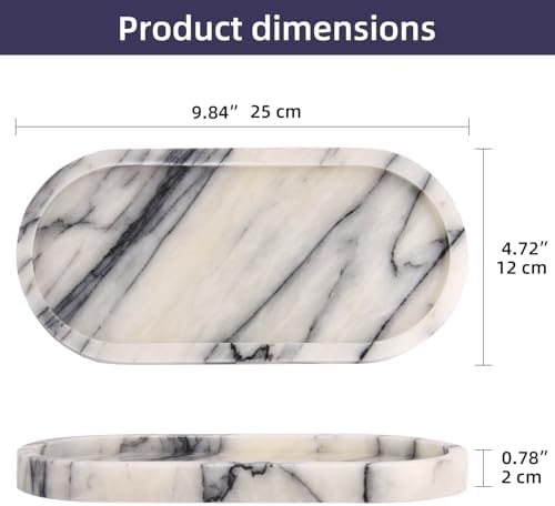 Natural Marble Tray Oval - Image 2