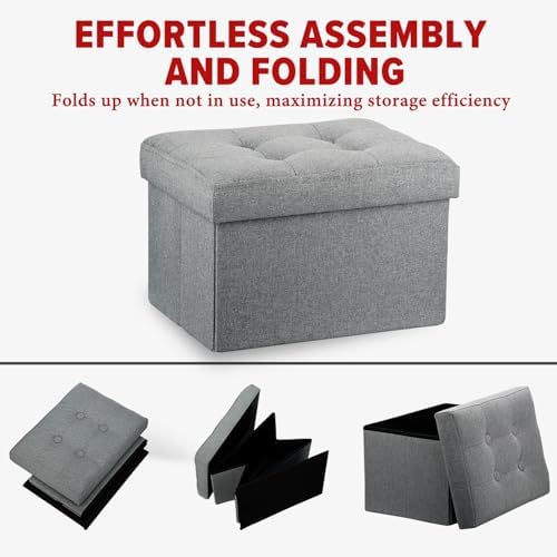LINMAGCO Ottoman with Storage Small Foot Rest Stool Under Desk Stool Short - Image 5