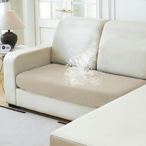 NAISI Waterproof Couch Cushion Covers Thick Velvet Fabric Washable Sofa by NAISI