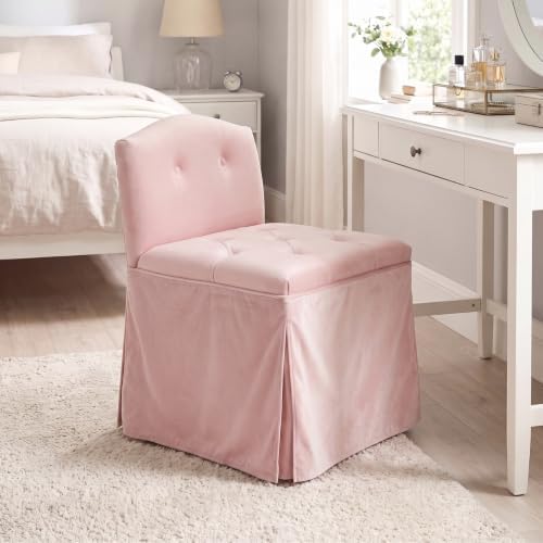 Pink Velvet Makeup Vanity Chair by DMFurniture