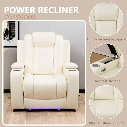 Power Recliner Chair Set, Leather Reclining Sectional Couches - Image 6