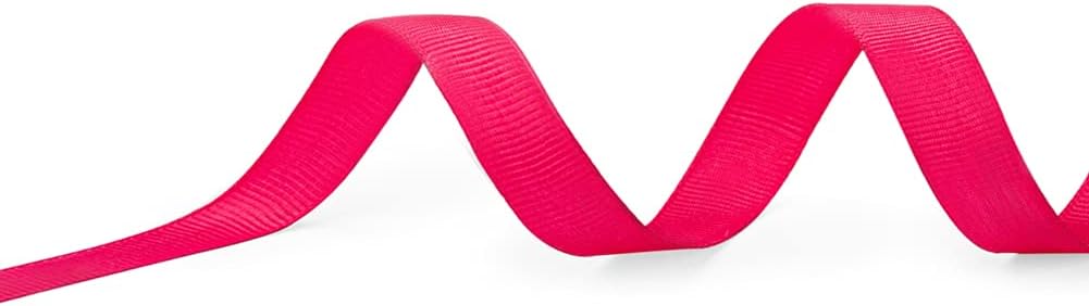 LIUYAXI 5/8" X 50 Yards Solid Hot Pink Grosgrain Ribbon, Perfect for Crafts, Wedding Decor, DIY Hair Accessories, Sewing, Gift Package Wrapping and More