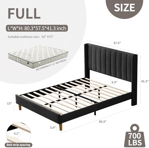 YUHUASHI Full Bed Frame，Platform Bed - Image 2