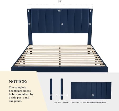 Allewie Full Platform Bed Frame/Velvet Upholstered Bed Frame - Image 4