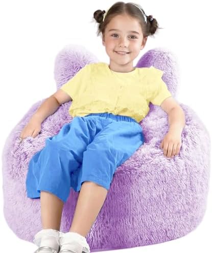 Fluffy Bean Bag Chair for Kids, - Image 2
