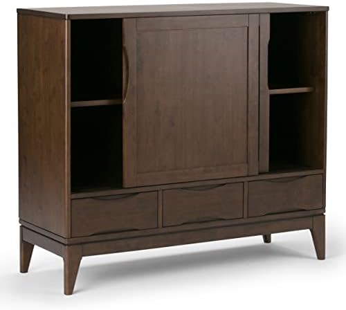 SIMPLIHOME Harper 48" Wide Storage Cabinet in Walnut Brown - Image 4