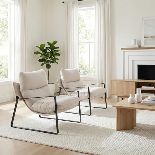 LukeAlon Modern Linen Accent Armchair - Image 5