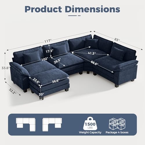 CDCASA 117" Oversized Modular Sectional Sofa - Image 2