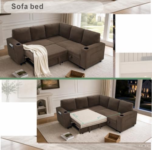 healthomse 76.5" Modular Sleeper Sofa Bed - Image 4