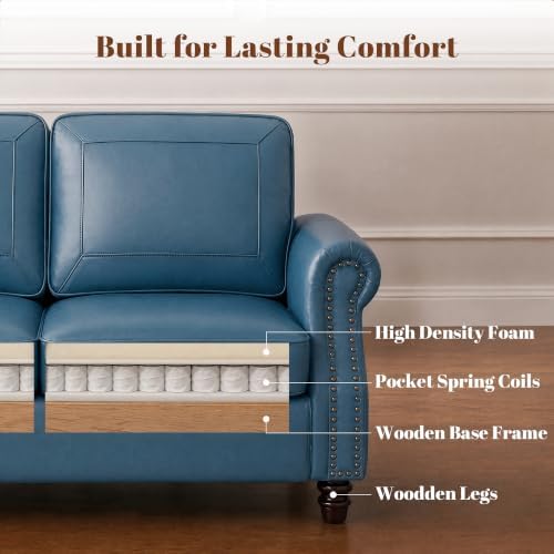 Kingfun Faux Leather 3 Seater Sofa - Image 6
