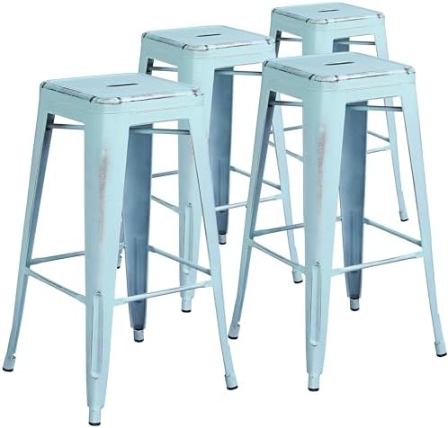 Flash Furniture 30 in Metal Indoor/Outdoor Backless Barstool by FlashFurniture