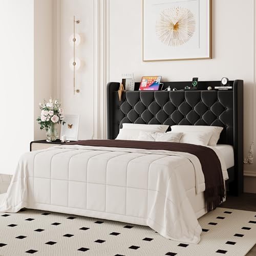 Allewie Full Size Bed Frame, Storage Headboard & Charging Station - Image 3