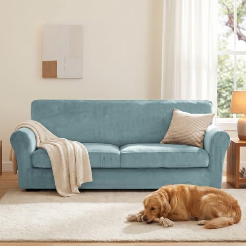 XINEAGE 3-Piece Velvet Sofa Cover, Couch Covers - Image 4