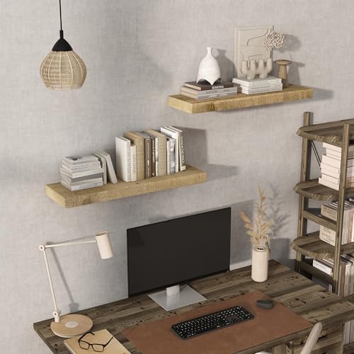 Acovy 30" Unfinished Solid Reclaimed Wood Floating Shelves, Rustic Heavy-Duty - Image 6