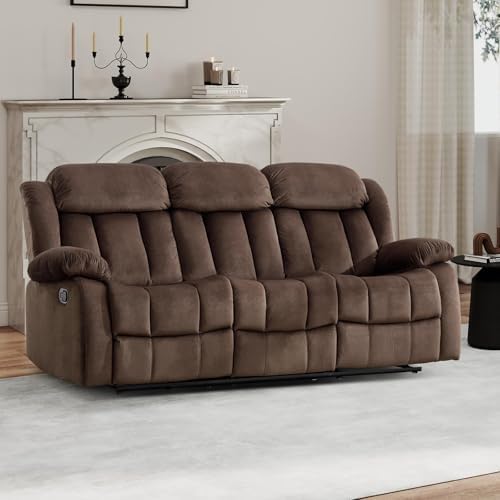 EBELLO Manual Recliner Chair, Classic 3 Seat Reclining Sofa by EBELLO