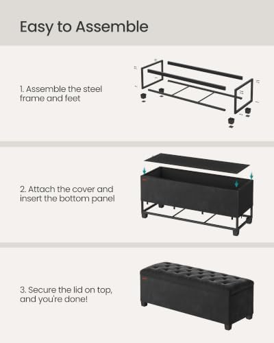 SONGMICS Storage Ottoman Bench, Foot Rest - Image 6