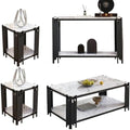 4 Pieces Living Room Table Set, Modern Coffee Table, Console Table and 2 End by Unknown