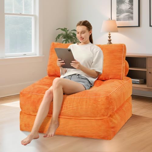 HABUTWAY Folding Sofa Bed, Convertible Sleeper Chair Bed w/2-Pillow & Handle - Image 3
