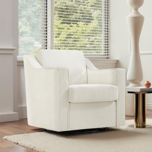 Swivel Accent Chair, Chenille Upholstered Armchair - Image 4