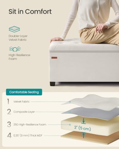 SONGMICS Storage Ottoman Bench, Foot Rest - Image 5