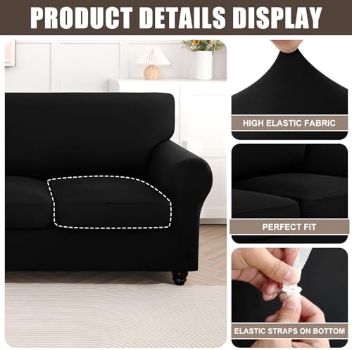 SearchI Stretch Sofa Cover Couch Cover, 4 Pieces Sofa Slipcover - Image 2