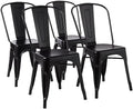 Amazon Basics Metal Dining Chairs, Indoor/Outdoor, Matte Black by AmazonBasics