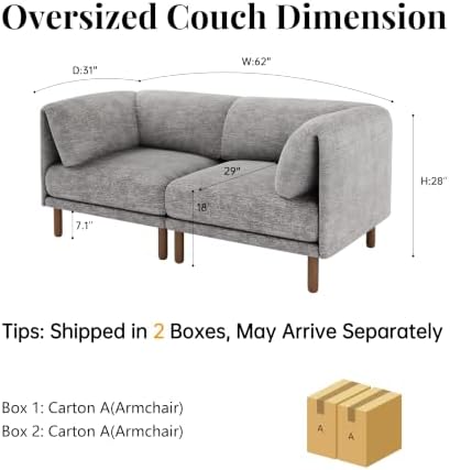 Loveseat Sofas for Living Room, Small Couch for Bedroom - Image 2