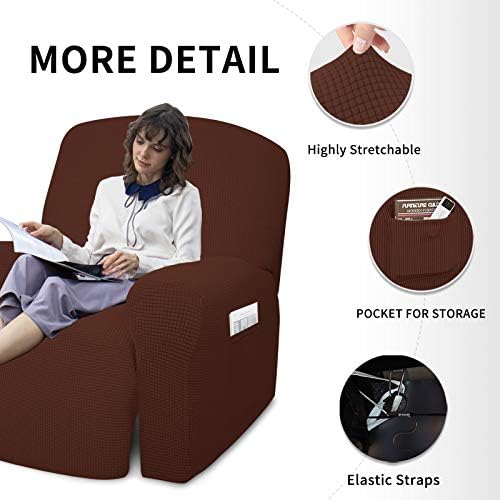 Easy-Going 4 Pieces Oversized Recliner Stretch Sofa Slipcover Sofa Cover - Image 4