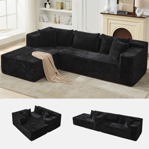 106" L Shaped Modular Cloud Sectional Sofa by SLEKVERSA