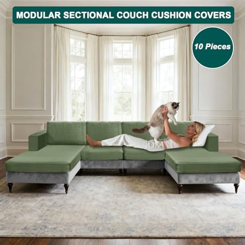 10 Pieces Sofa Cushion Covers for U-Shaped Modular Sectional Couch - Image 3