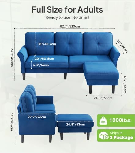 Welzona Sofa Couch, Soft Couches - Image 2