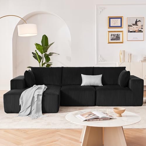 108" Boneless Couch with Chaise, Cloud Sectional Modular Sofa - Image 2