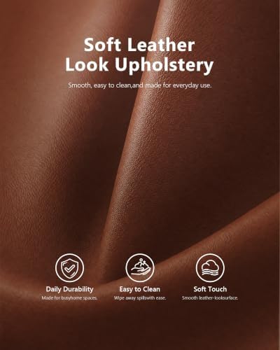 Armless Loveseat, Faux Leather Loveseat - Image 4