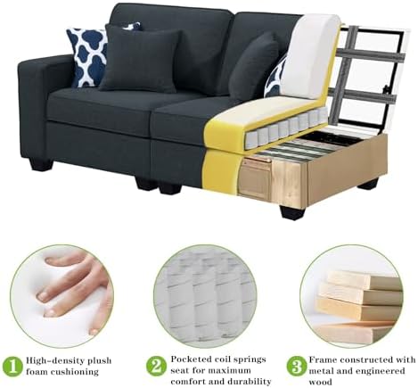 Legend Vansen Oversized Modular Sectional Sofa, U/L‑Shaped Reversible Couch - Image 6