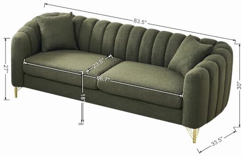 2 Piece 83.5" Oversized Modern 3-Seater Sofa Set, Teddy Tufted Couch - Image 2