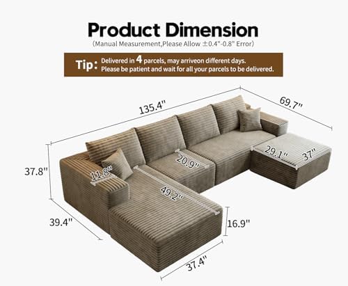 135.4" Cloud Modular Sectional Couch - Image 2