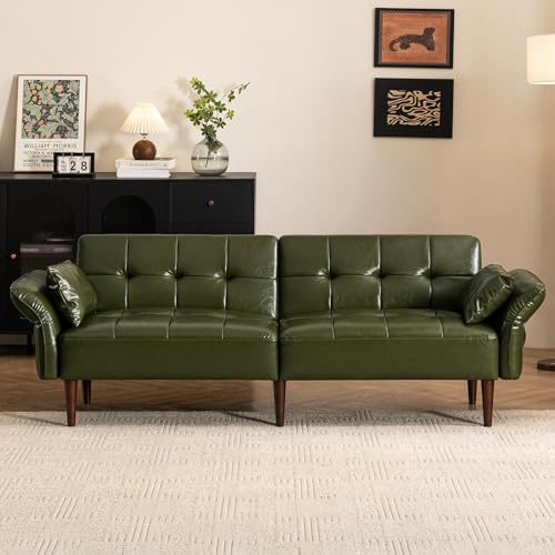 HALLYBEE 85" Futon Faux Leather Couch - Image 3