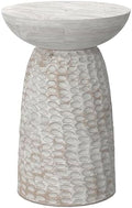 SIMPLIHOME Boyd 16" Wide Solid Wood Round End Table in White Wash by SimpliHome