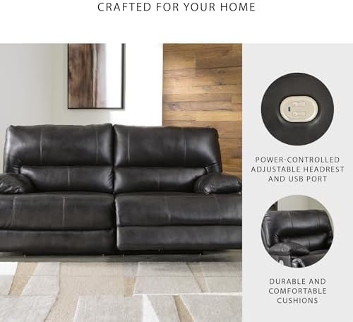 Signature Design by Ashley Mountainous Modern Leather Match Wall Hugger Power - Image 5