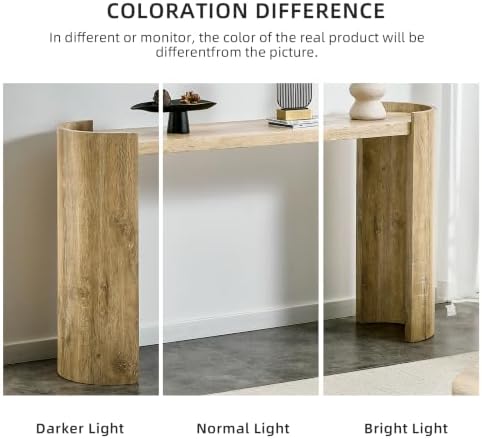 53" Wood Console Table for Entryway, Faux Knife-Cut Oak - Image 7