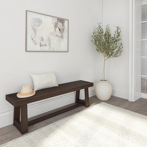 Plank+Beam Classic Dining Bench, 60 Inch, Walnut Wirebrush - Image 6