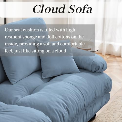 Modular Sectional Sofa for Living Room, Oversized 3 Seater Blue Sectional - Image 5