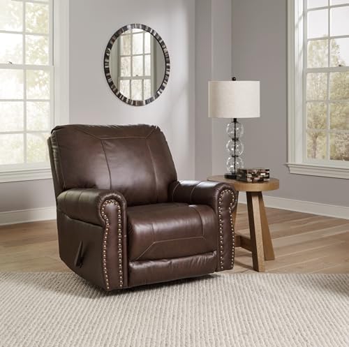 Signature Design by Ashley Colleton Leather Rocker Recliner, Dark Brown - Image 2