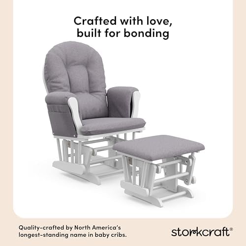 Storkcraft Premium Hoop Glider & Ottoman, Espresso/Gray Swirl - Image 3